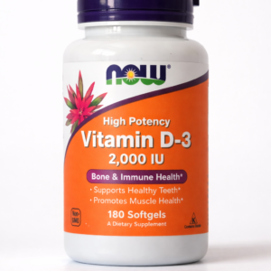 NOW Foods Vitamin D3 2000 IU – 120 Softgels