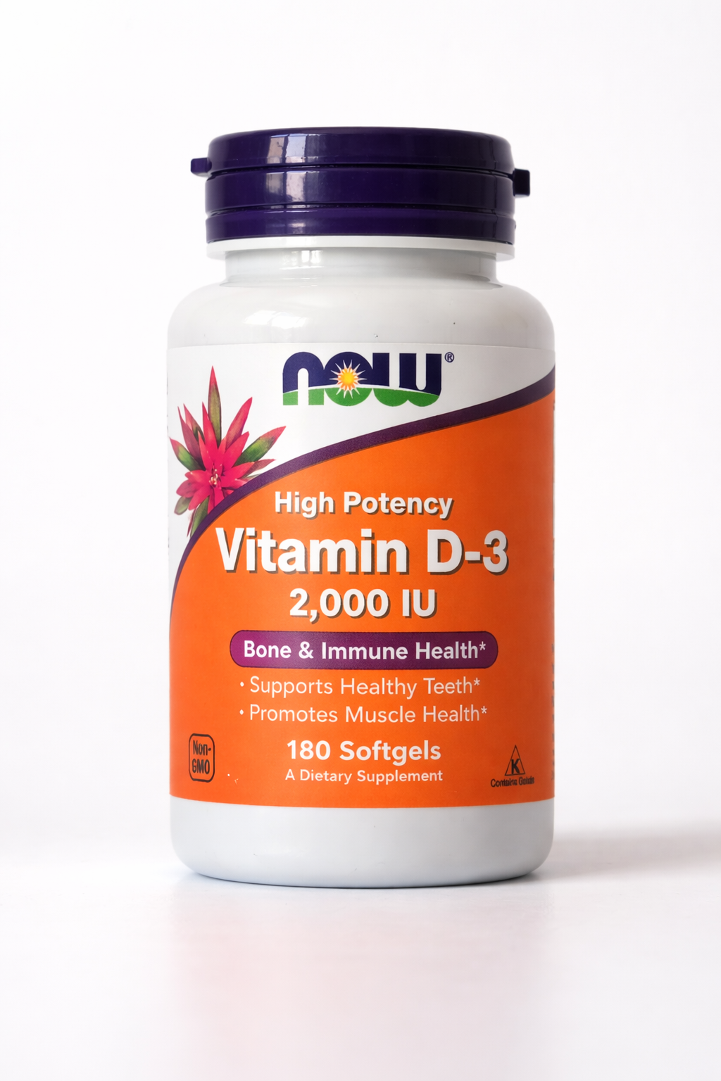 NOW Foods Vitamin D3 2000 IU – 120 Softgels